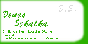 denes szkalka business card